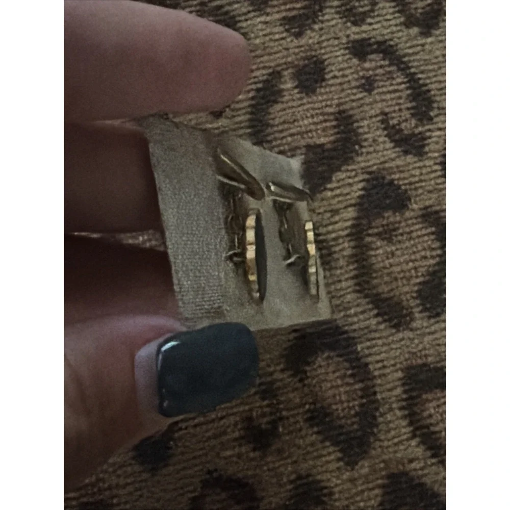 Black Gold Tone Cufflinks Asian Scenic Motif Damascene Style MCM VTG Orig Packg